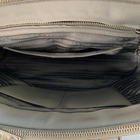 PRADA Galleria Grey Saffiano Leather Top Handles Handbag - Picture 8 of 14